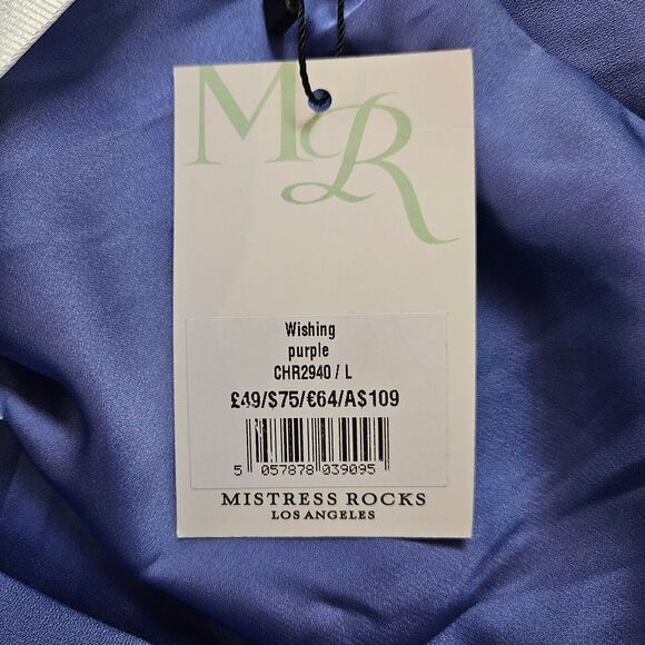 MISTRESS ROCKS LA Wishing Gathered Midi Skirt Purple Large NWT Ruched - Picture 10 of 12